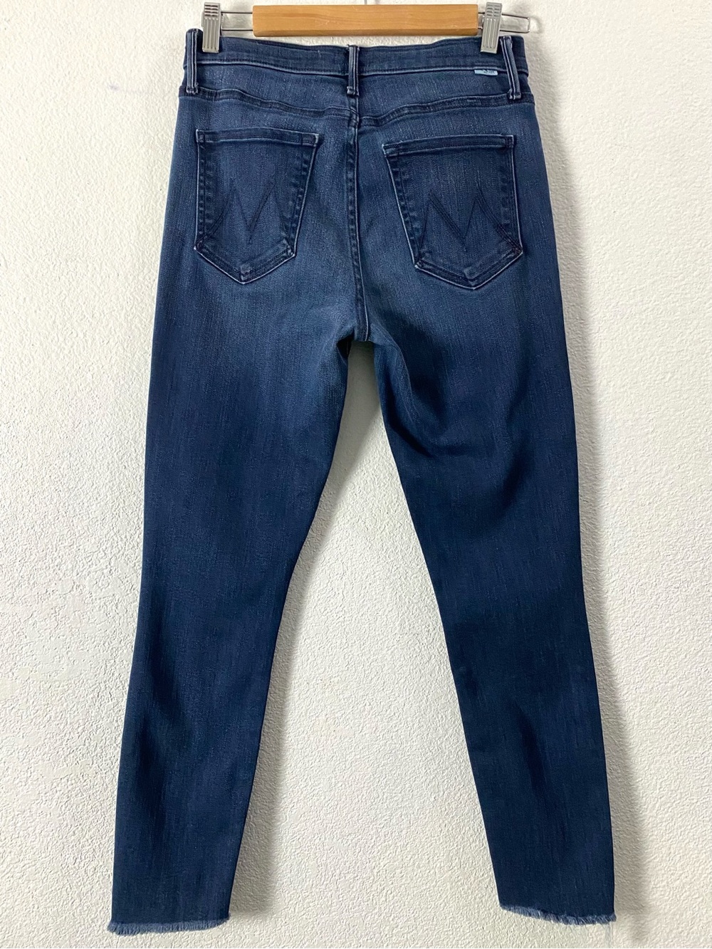 MOTHER Stunner Ankle Step Fray Jeans 28 Dark A Trip Down Memory Lane Slim Crop - Picture 6 of 15